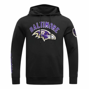 NFL BALTIMORE RAVENS CLASSIC MEN'S PULLOVER HOODIE (BLACK)