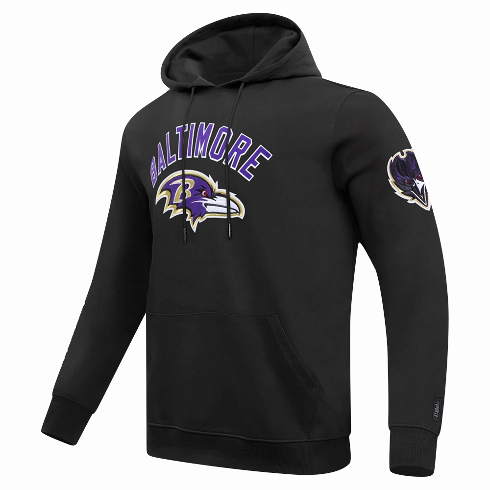 NFL BALTIMORE RAVENS CLASSIC MEN'S PULLOVER HOODIE (BLACK)