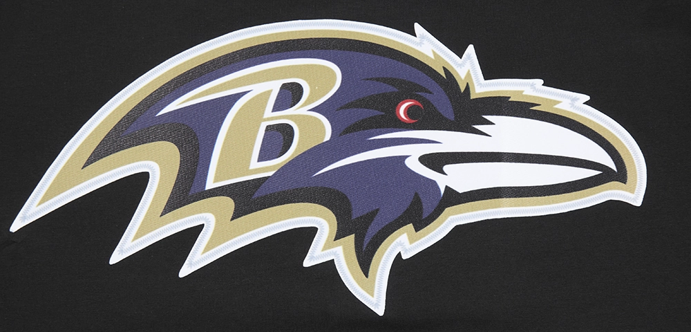 NFL BALTIMORE RAVENS CLASSIC MESH MEN'S SINGLE JERSEY STRIPED TEE (BLACK)