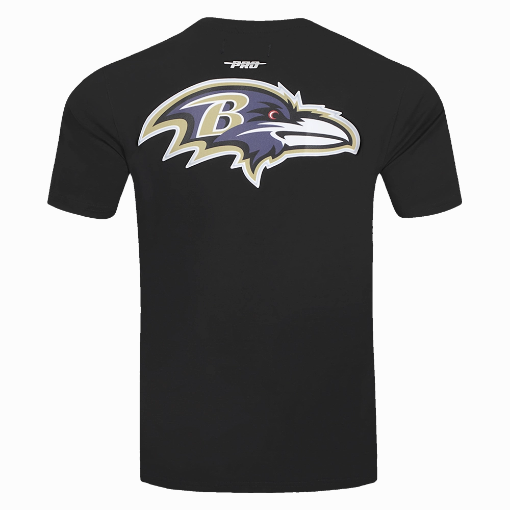 NFL BALTIMORE RAVENS CLASSIC MESH MEN'S SINGLE JERSEY STRIPED TEE (BLACK)