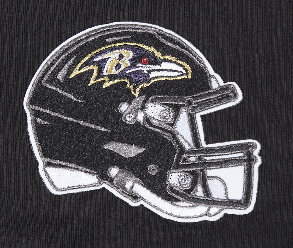 NFL BALTIMORE RAVENS CLASSIC MESH MEN'S SINGLE JERSEY STRIPED TEE (BLACK)