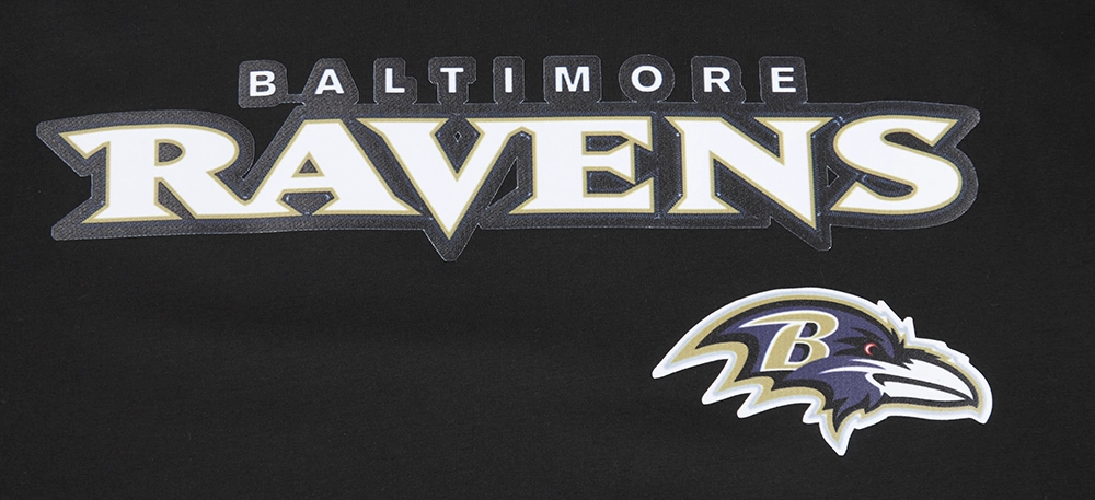NFL BALTIMORE RAVENS CLASSIC MESH MEN'S SINGLE JERSEY STRIPED TEE (BLACK)