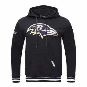 NFL BALTIMORE RAVENS MASHUP MEN'S MASHUP MEN'S RIB PULLOVER HOODIE (BLACK)