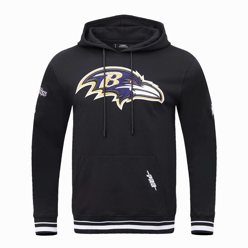 NFL BALTIMORE RAVENS MASHUP MEN'S MASHUP MEN'S RIB PULLOVER HOODIE (BLACK)