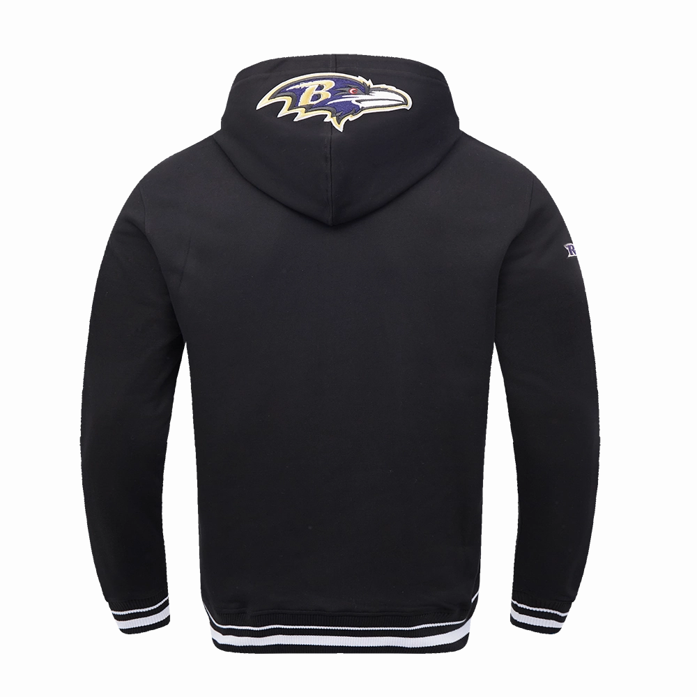 NFL BALTIMORE RAVENS MASHUP MEN'S MASHUP MEN'S RIB PULLOVER HOODIE (BLACK)