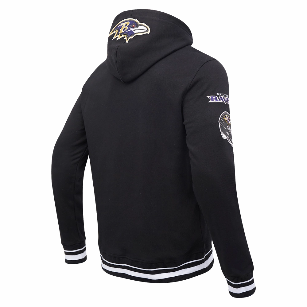 NFL BALTIMORE RAVENS MASHUP MEN'S MASHUP MEN'S RIB PULLOVER HOODIE (BLACK)