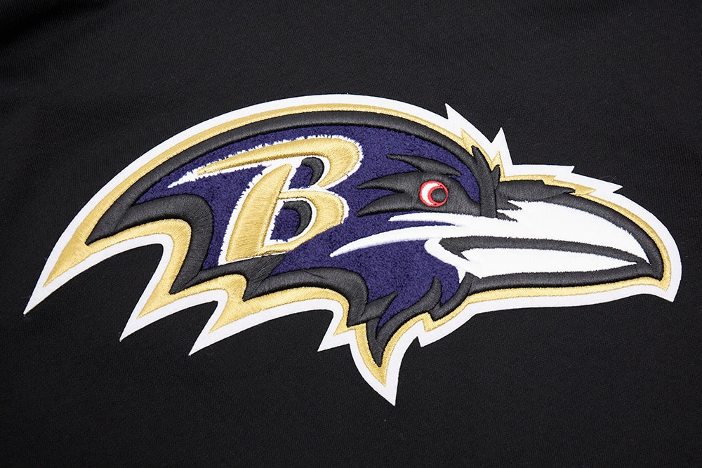 NFL BALTIMORE RAVENS MASHUP MEN'S MASHUP MEN'S RIB PULLOVER HOODIE (BLACK)
