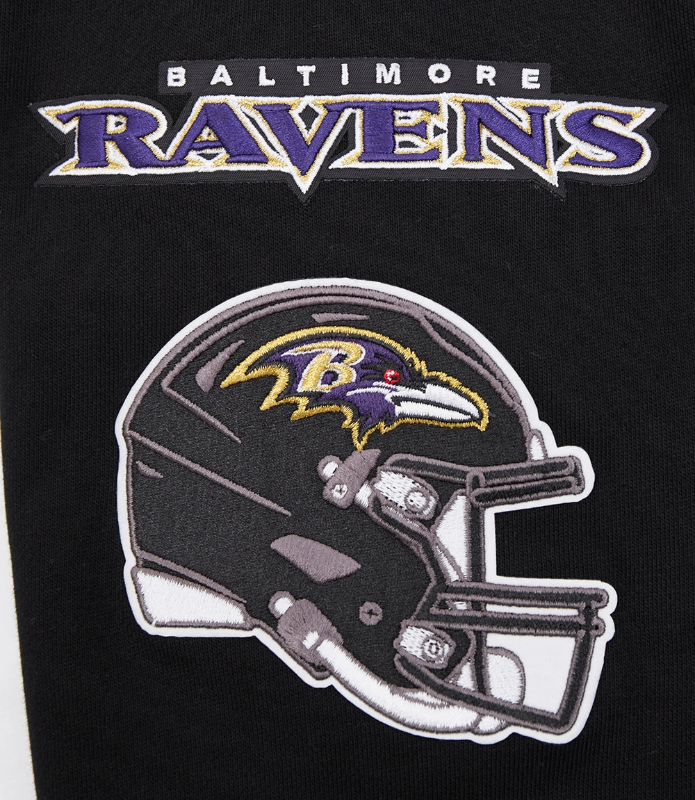 NFL BALTIMORE RAVENS MASHUP MEN'S MASHUP MEN'S RIB PULLOVER HOODIE (BLACK)