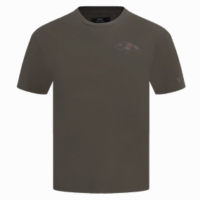 NFL BALTIMORE RAVENS NEUTRAL MEN'S DROP SHOULDER TEE (DARK TAUPE)