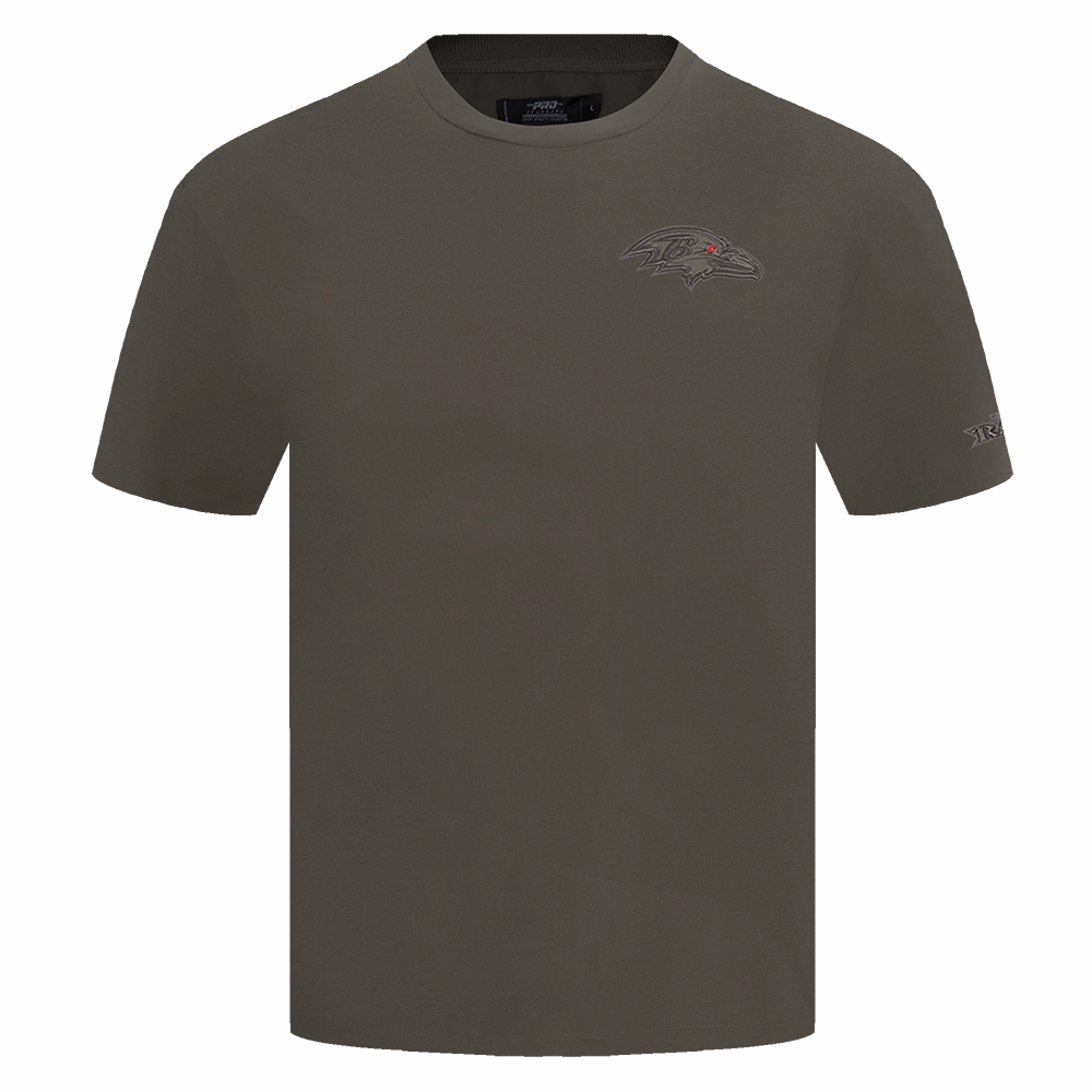 NFL BALTIMORE RAVENS NEUTRAL MEN'S DROP SHOULDER TEE (DARK TAUPE)