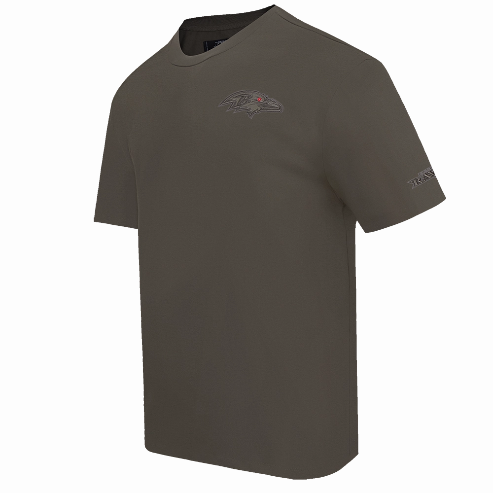 NFL BALTIMORE RAVENS NEUTRAL MEN'S DROP SHOULDER TEE (DARK TAUPE)