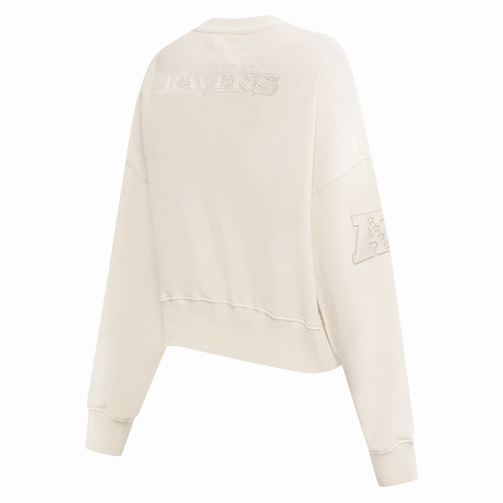 NFL BALTIMORE RAVENS NEUTRAL WOMEN'S CREWNECK (EGGSHELL)