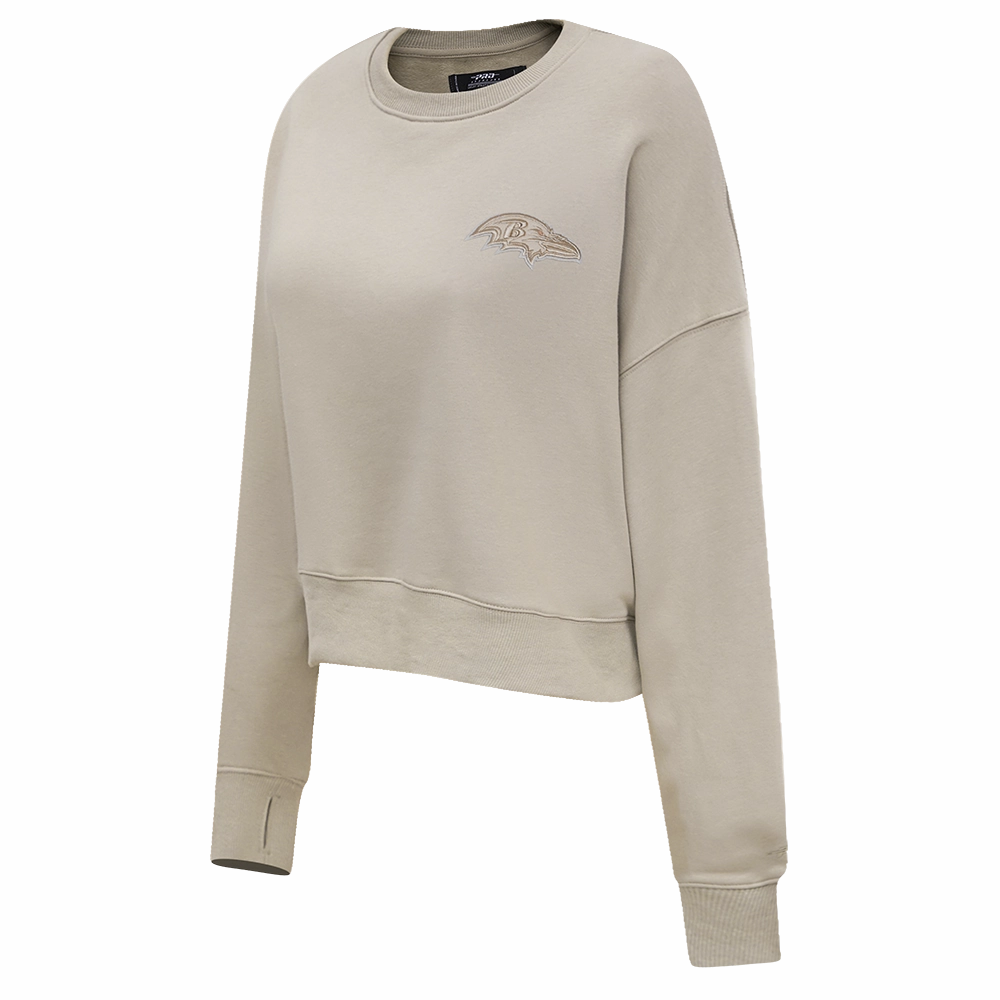 NFL BALTIMORE RAVENS NEUTRAL WOMEN'S CREWNECK (TAUPE)