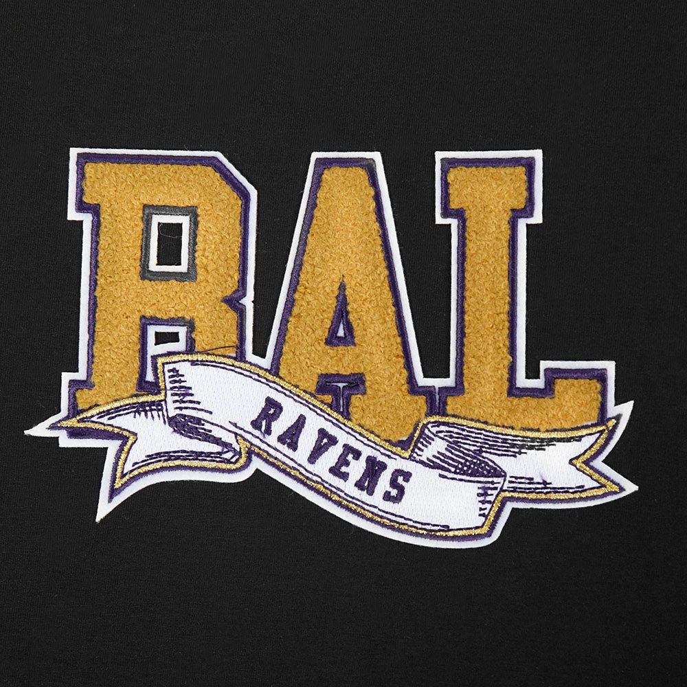 NFL BALTIMORE RAVENS TEAM PENNANTS MEN'S SINGLE JERSEY TEE (BLACK)