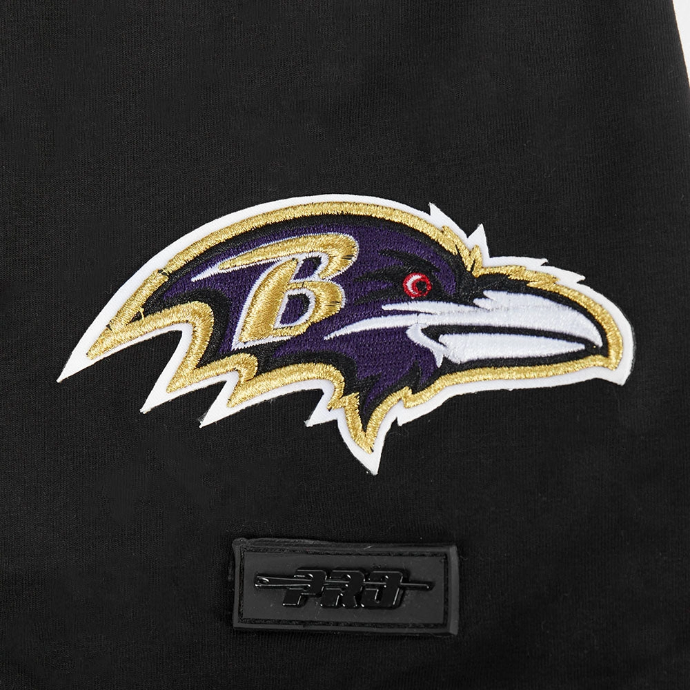 NFL BALTIMORE RAVENS TEAM PENNANTS MEN'S SINGLE JERSEY TEE (BLACK)