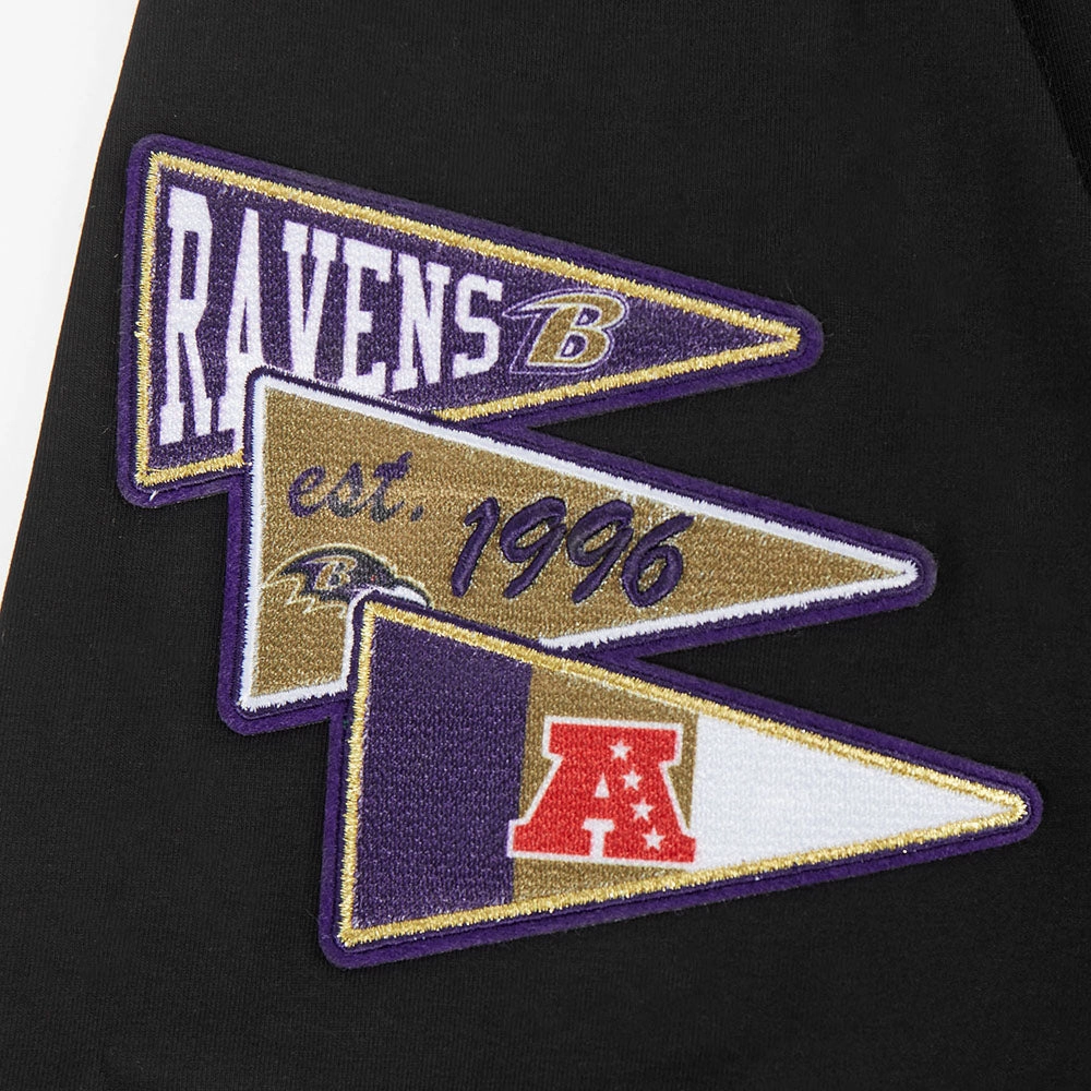 NFL BALTIMORE RAVENS TEAM PENNANTS MEN'S SINGLE JERSEY TEE (BLACK)