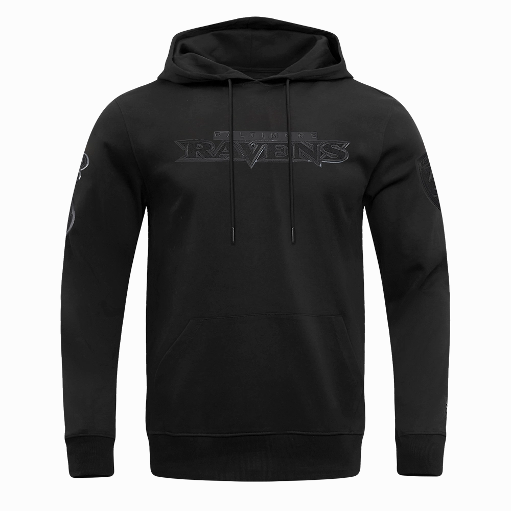 NFL BALTIMORE RAVENS TRIPLE BLACK LOGO HOODIE (TRIPLE BLACK)