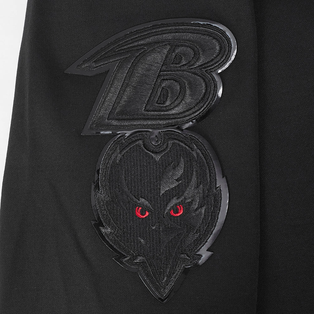 NFL BALTIMORE RAVENS TRIPLE BLACK LOGO HOODIE (TRIPLE BLACK)