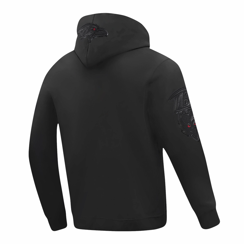 NFL BALTIMORE RAVENS TRIPLE BLACK LOGO HOODIE (TRIPLE BLACK)