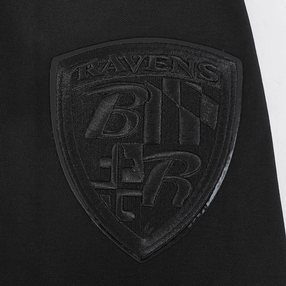 NFL BALTIMORE RAVENS TRIPLE BLACK LOGO HOODIE (TRIPLE BLACK)