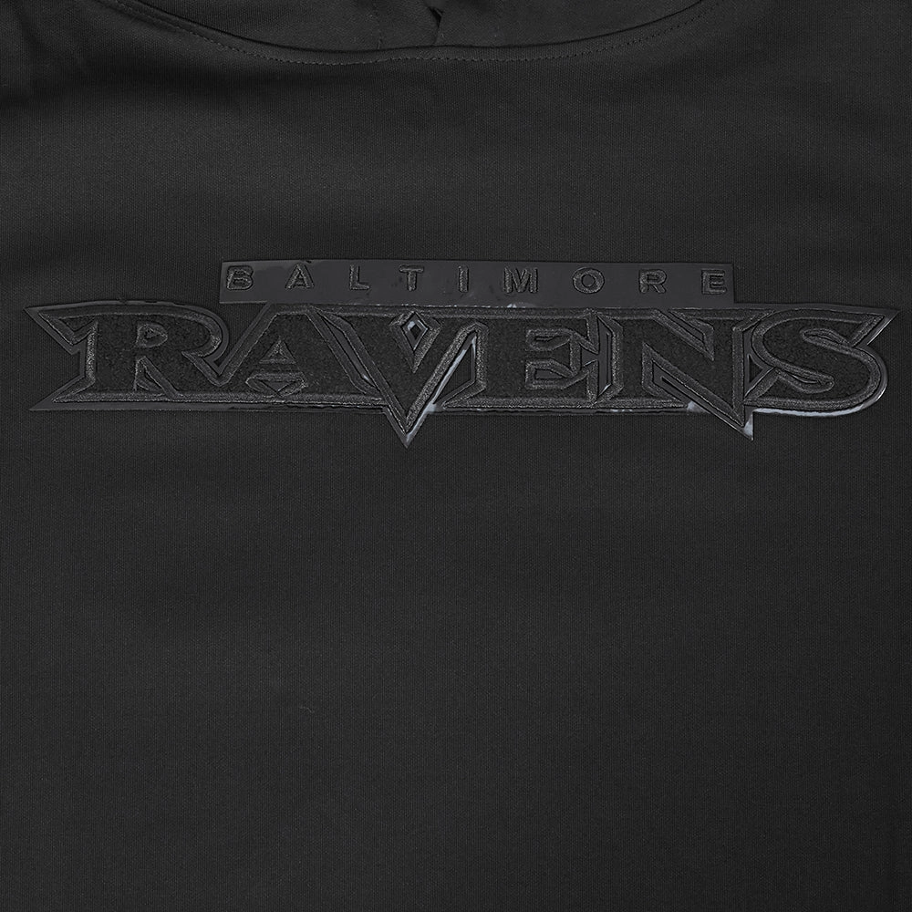 NFL BALTIMORE RAVENS TRIPLE BLACK LOGO HOODIE (TRIPLE BLACK)