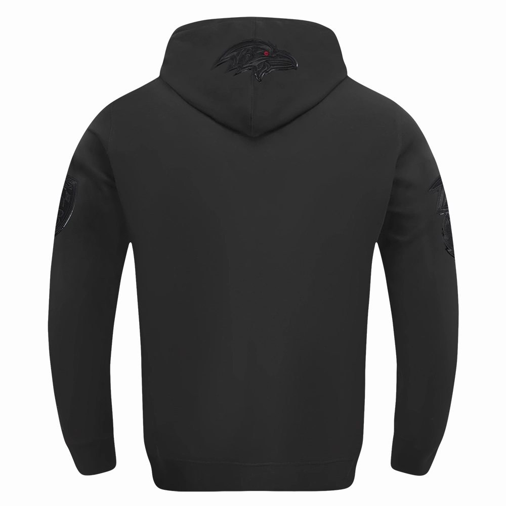 NFL BALTIMORE RAVENS TRIPLE BLACK LOGO HOODIE (TRIPLE BLACK)