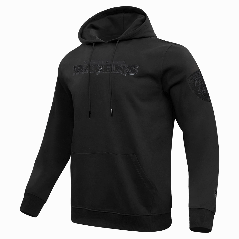 NFL BALTIMORE RAVENS TRIPLE BLACK LOGO HOODIE (TRIPLE BLACK)
