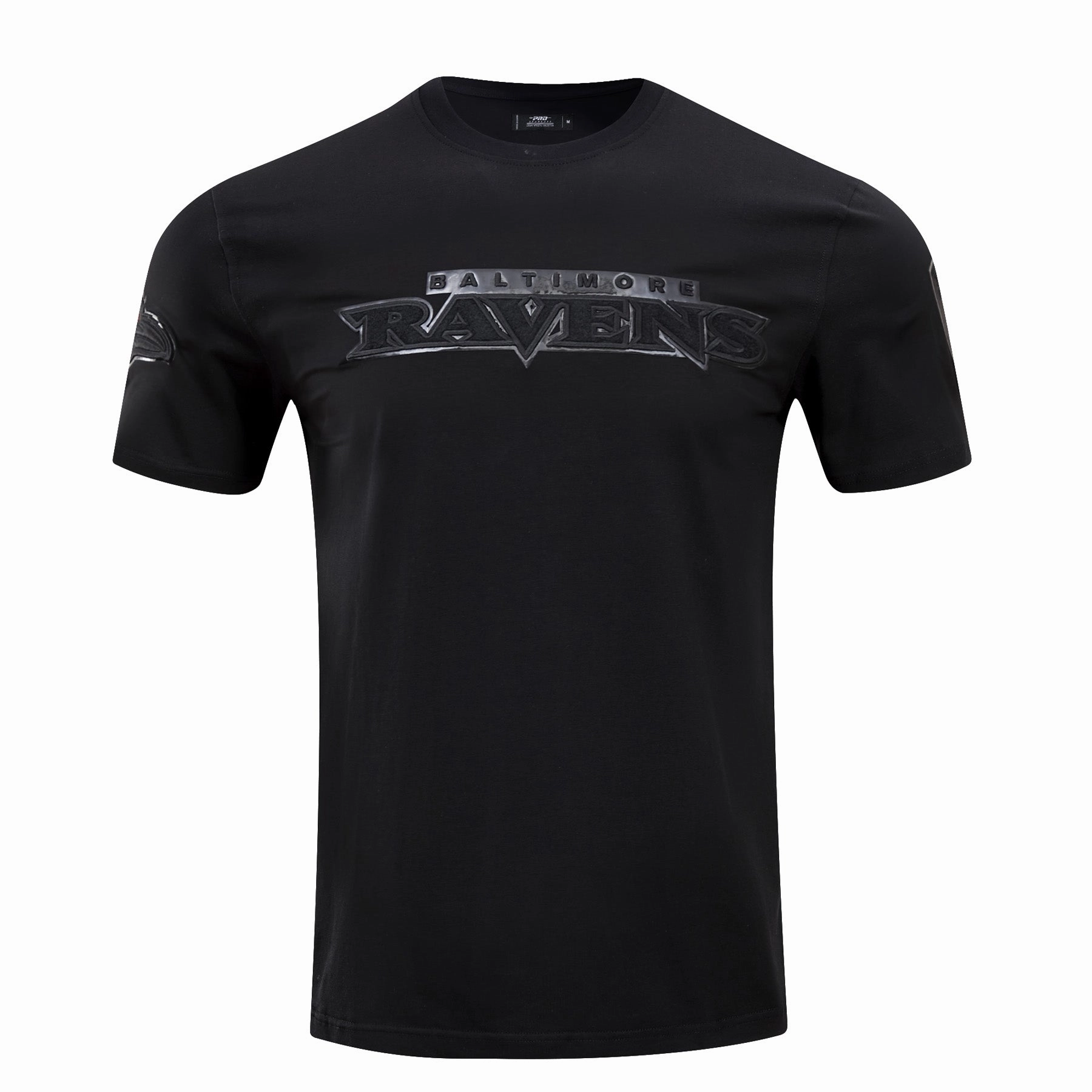 NFL BALTIMORE RAVENS TRIPLE BLACK LOGO PRO TEAM MEN'S TEE (TRIPLE BLACK)