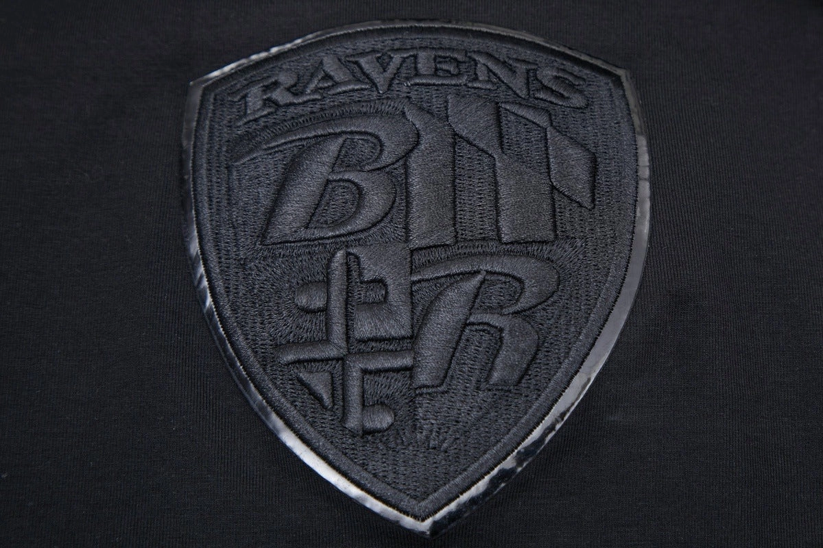 NFL BALTIMORE RAVENS TRIPLE BLACK LOGO PRO TEAM MEN'S TEE (TRIPLE BLACK)