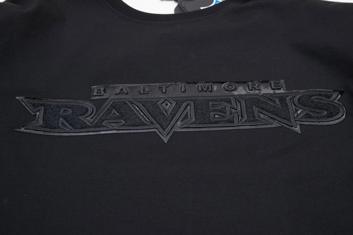 NFL BALTIMORE RAVENS TRIPLE BLACK LOGO PRO TEAM MEN'S TEE (TRIPLE BLACK)