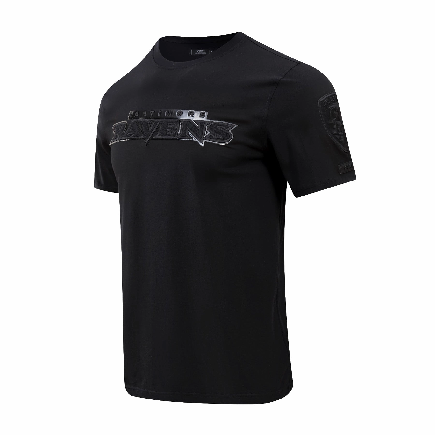 NFL BALTIMORE RAVENS TRIPLE BLACK LOGO PRO TEAM MEN'S TEE (TRIPLE BLACK)