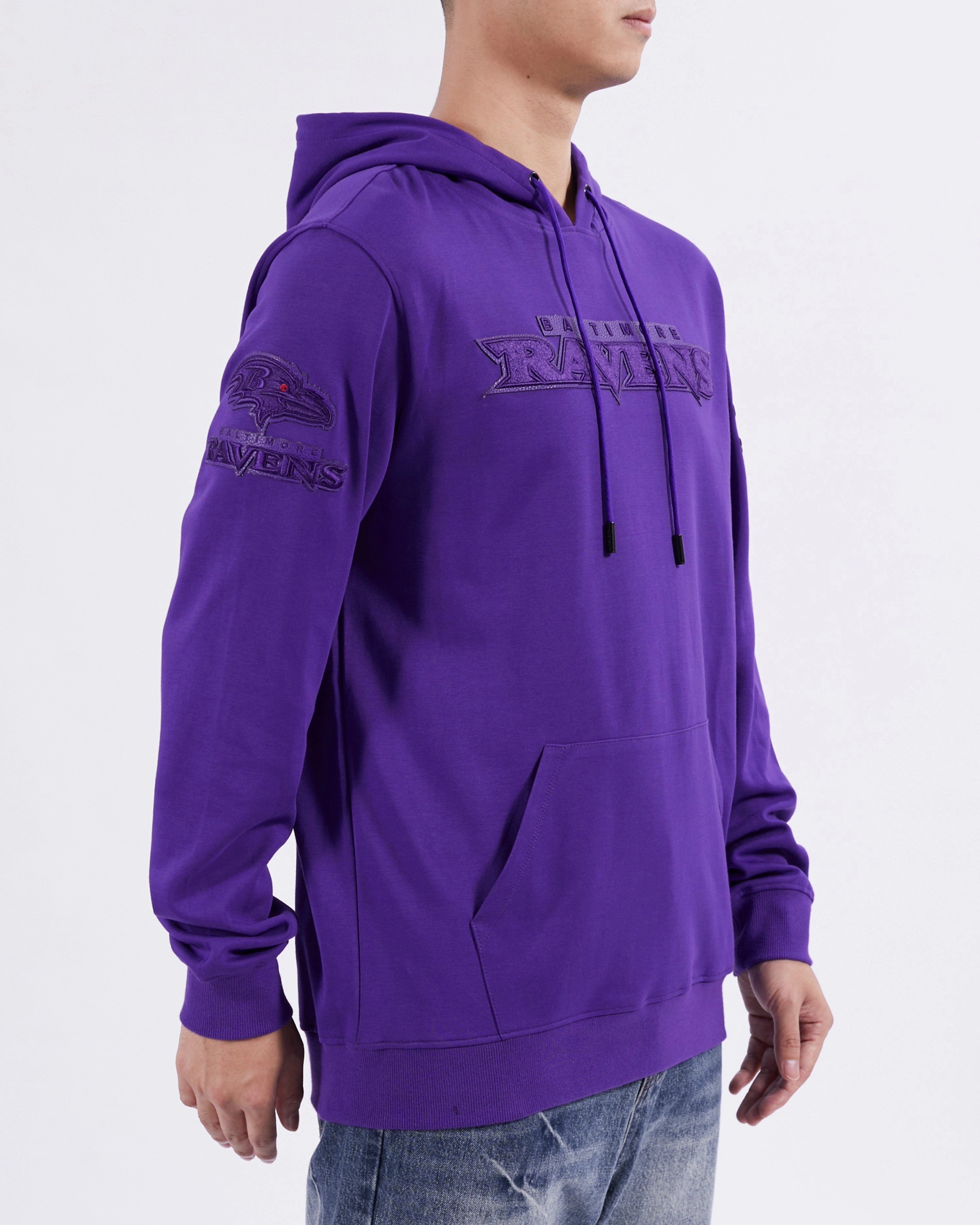 NFL BALTIMORE RAVENS TRIPLE TONAL DK PO HOODIE (PURPLE)