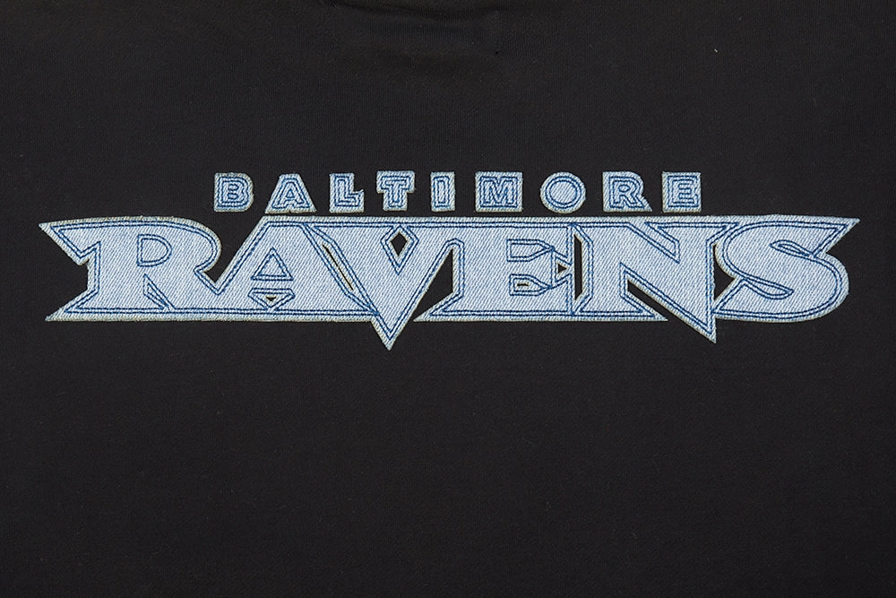 NFL BALTIMORE RAVENS VARSITY BLUES MEN'S PULLOVER HOODIE (BLACK)