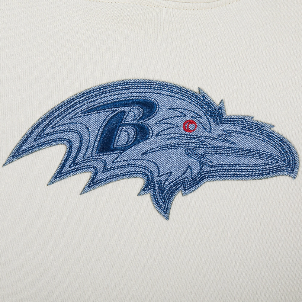 NFL BALTIMORE RAVENS VARSITY BLUES MEN'S PULLOVER HOODIE (LINEN)