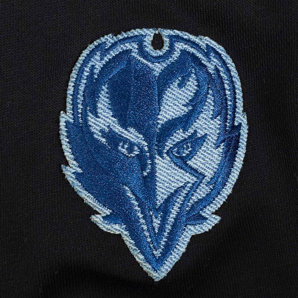 NFL BALTIMORE RAVENS VARSITY BLUES WOMEN'S CREWNECK (BLACK)