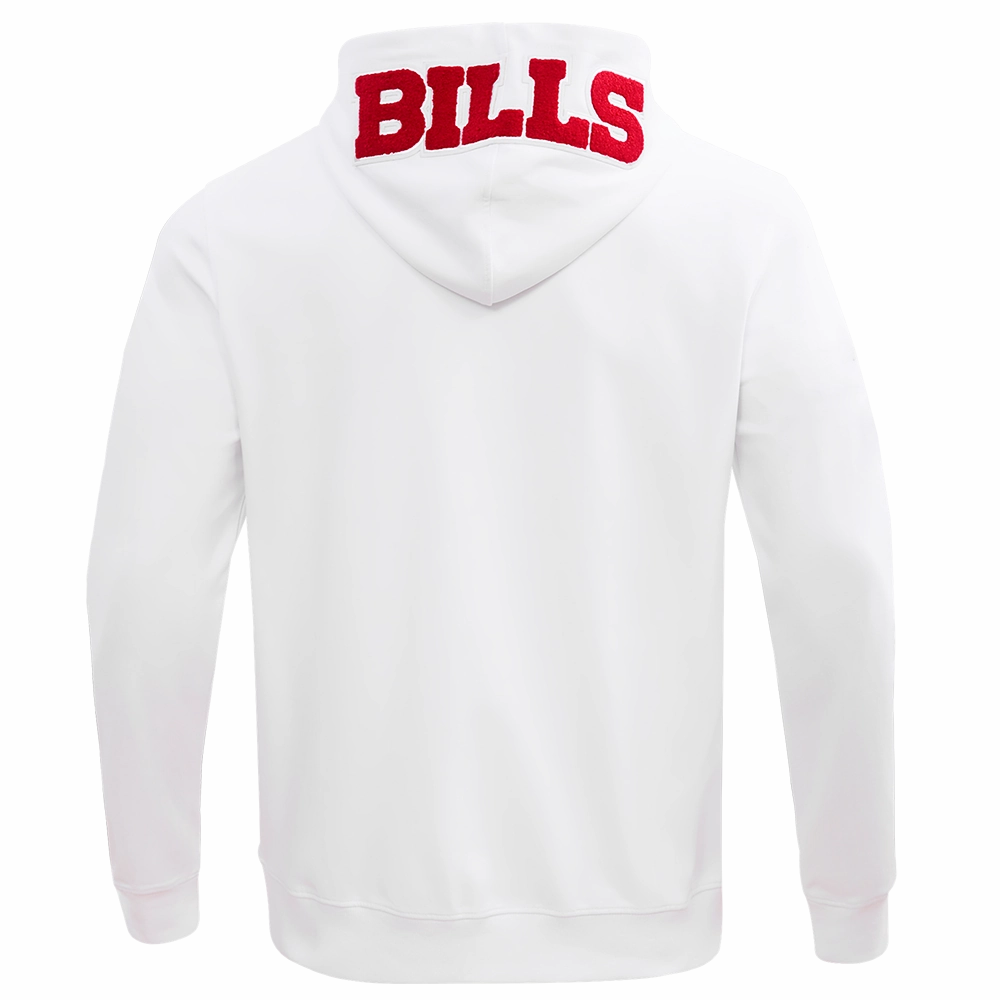 NFL BUFFALO BILLS CLASSIC CHENILLE FULL ZIP HOODIE  (WHITE)