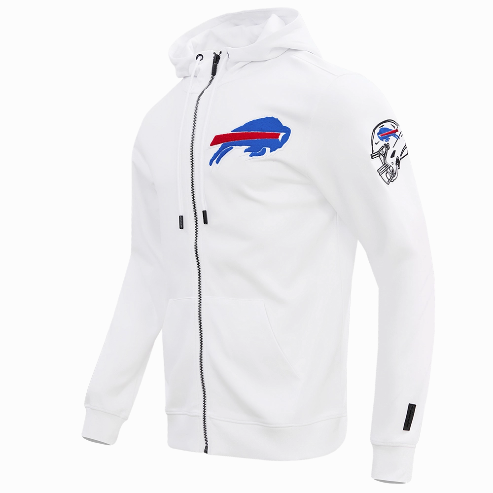 NFL BUFFALO BILLS CLASSIC CHENILLE FULL ZIP HOODIE  (WHITE)