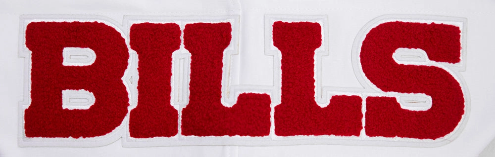 NFL BUFFALO BILLS CLASSIC CHENILLE FULL ZIP HOODIE  (WHITE)