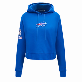 NFL BUFFALO BILLS CLASSIC WOMEN'S FLEECE CROPPED PULLOVER HOODIE (ROYAL BLUE)