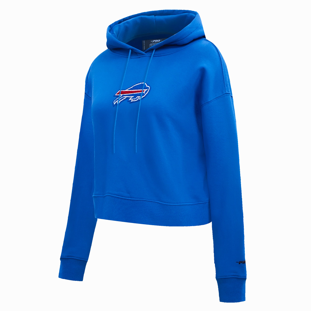 NFL BUFFALO BILLS CLASSIC WOMEN'S FLEECE CROPPED PULLOVER HOODIE (ROYAL BLUE)