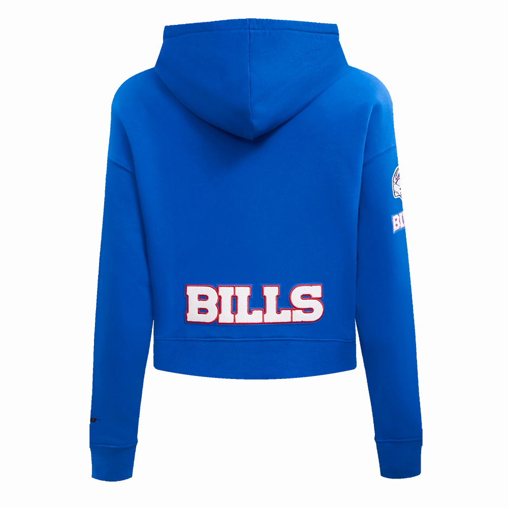 NFL BUFFALO BILLS CLASSIC WOMEN'S FLEECE CROPPED PULLOVER HOODIE (ROYAL BLUE)