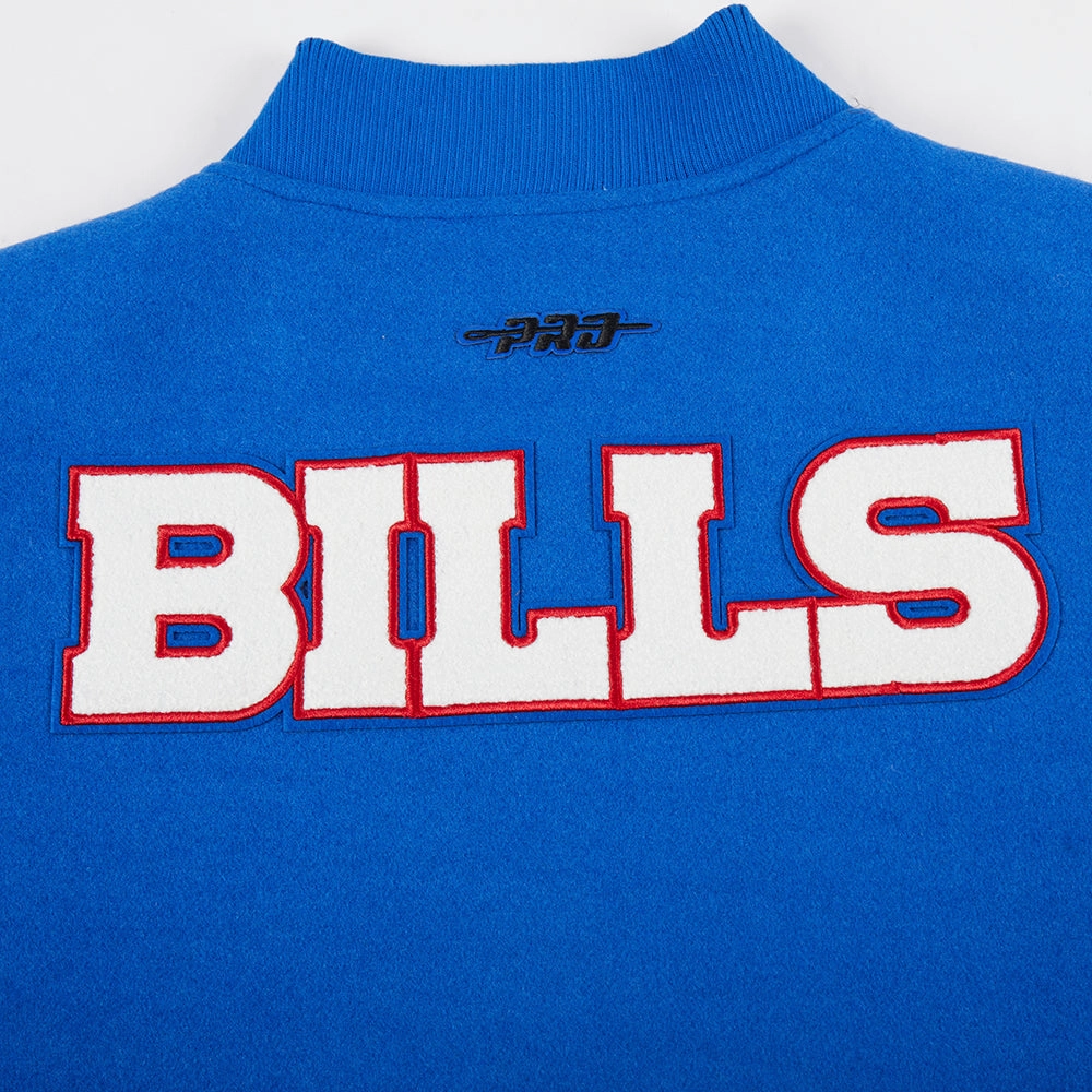 NFL BUFFALO BILLS CLASSIC WOMEN'S WOOL VARSITY JACKET (ROYAL BLUE/WHITE)