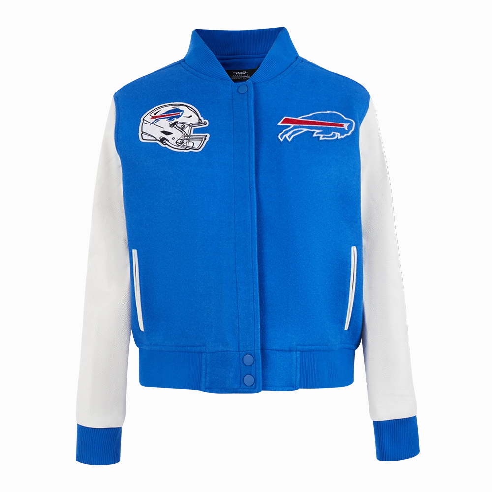 NFL BUFFALO BILLS CLASSIC WOMEN'S WOOL VARSITY JACKET (ROYAL BLUE/WHITE)