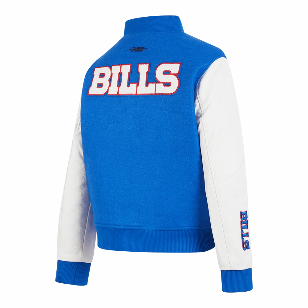 NFL BUFFALO BILLS CLASSIC WOMEN'S WOOL VARSITY JACKET (ROYAL BLUE/WHITE)