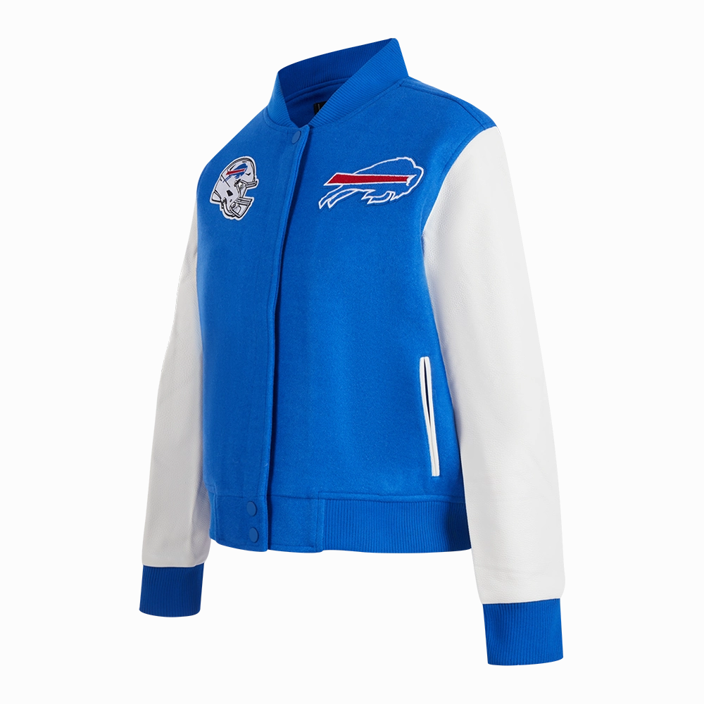 NFL BUFFALO BILLS CLASSIC WOMEN'S WOOL VARSITY JACKET (ROYAL BLUE/WHITE)