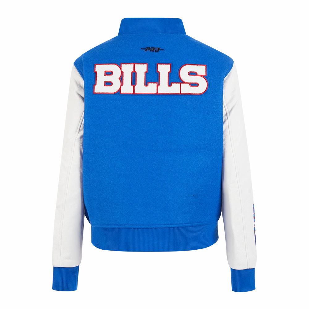 NFL BUFFALO BILLS CLASSIC WOMEN'S WOOL VARSITY JACKET (ROYAL BLUE/WHITE)