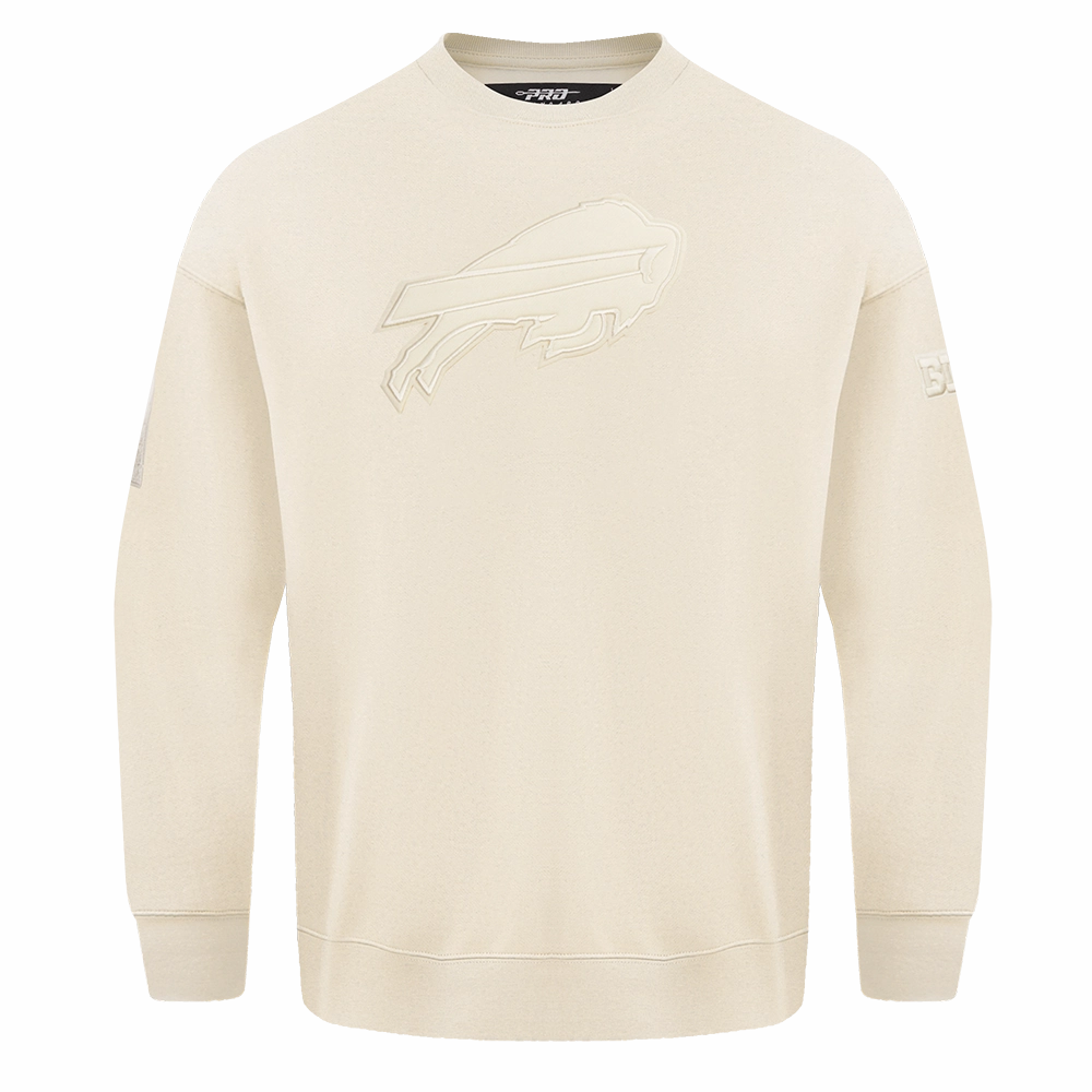 NFL BUFFALO BILLS NEUTRAL DROP SHOULDER FLEECE CREWNECK (EGGSHELL)