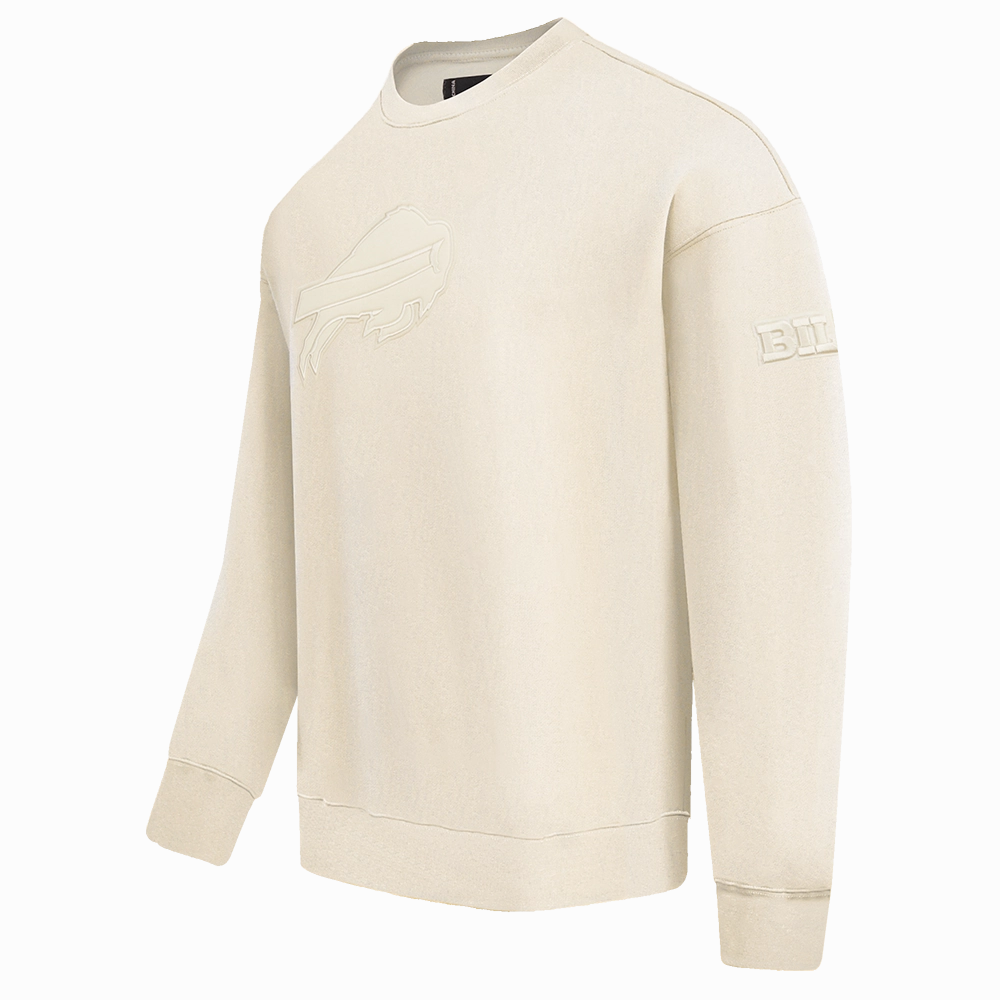 NFL BUFFALO BILLS NEUTRAL DROP SHOULDER FLEECE CREWNECK (EGGSHELL)
