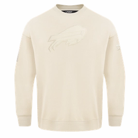 NFL BUFFALO BILLS NEUTRAL DROP SHOULDER FLEECE CREWNECK (EGGSHELL)