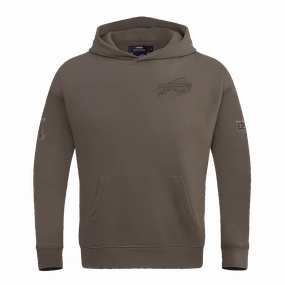 NFL BUFFALO BILLS NEUTRAL DROP SHOULDER MEN'S PULLOVER HOODIE (DARK TAUPE)